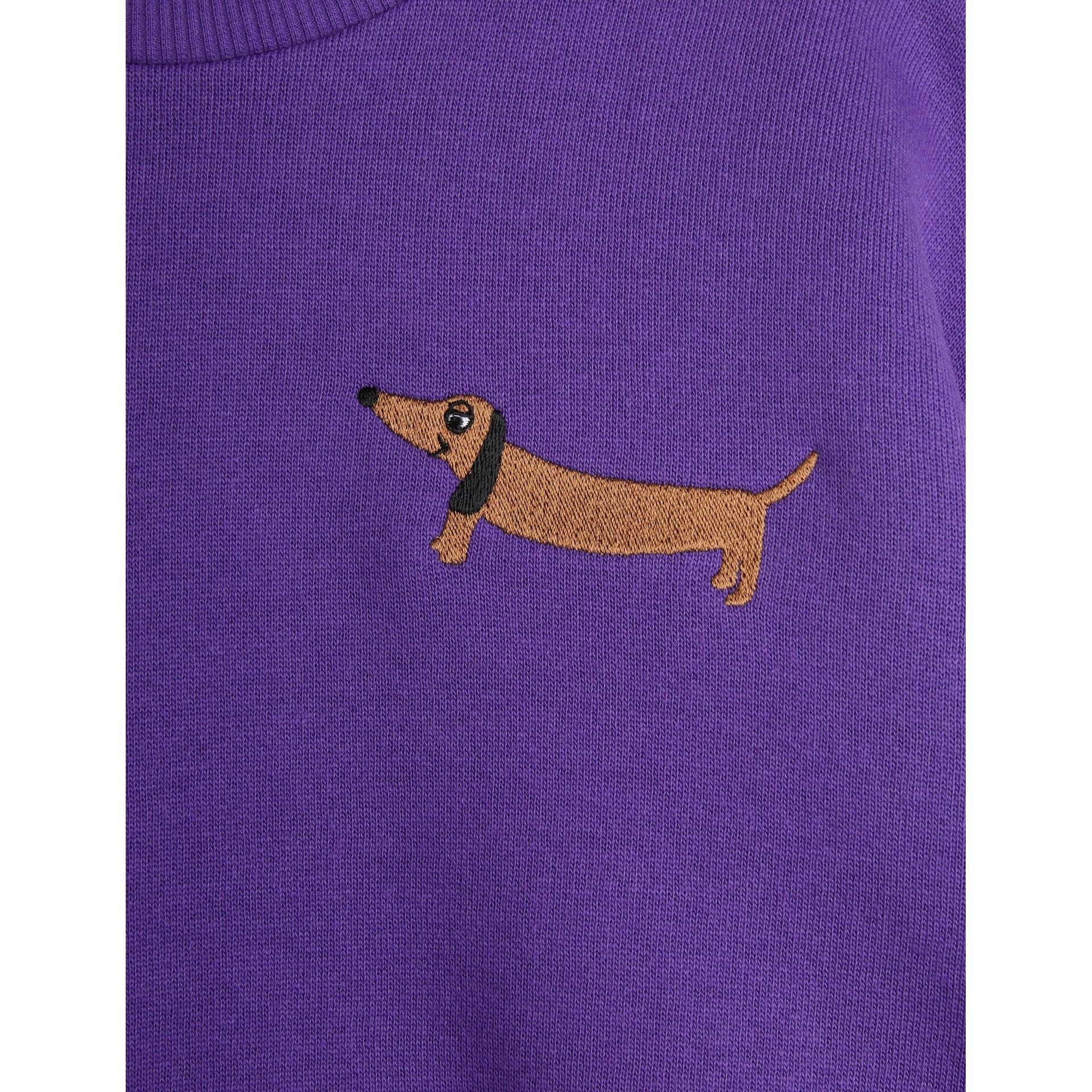 Dog Emb Sweatshirt - Purple