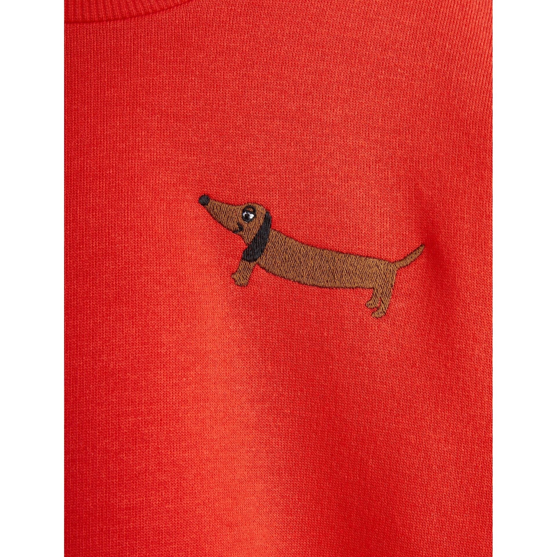 Dog Emb Sweatshirt - Red