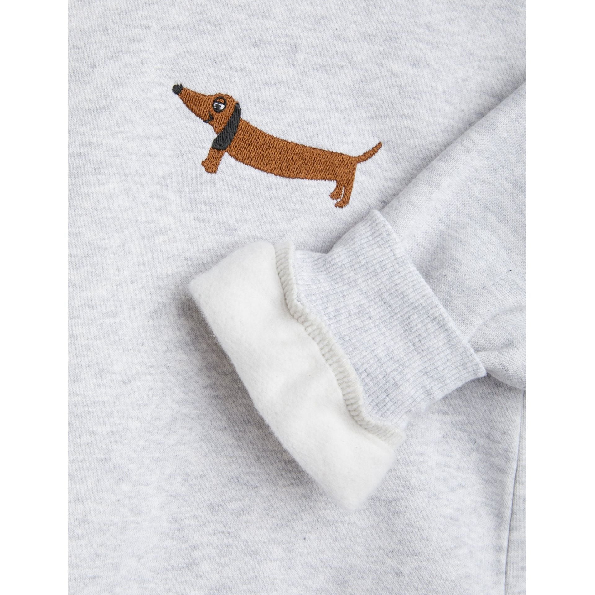 Dog Emb Sweatshirt - Grey Melange