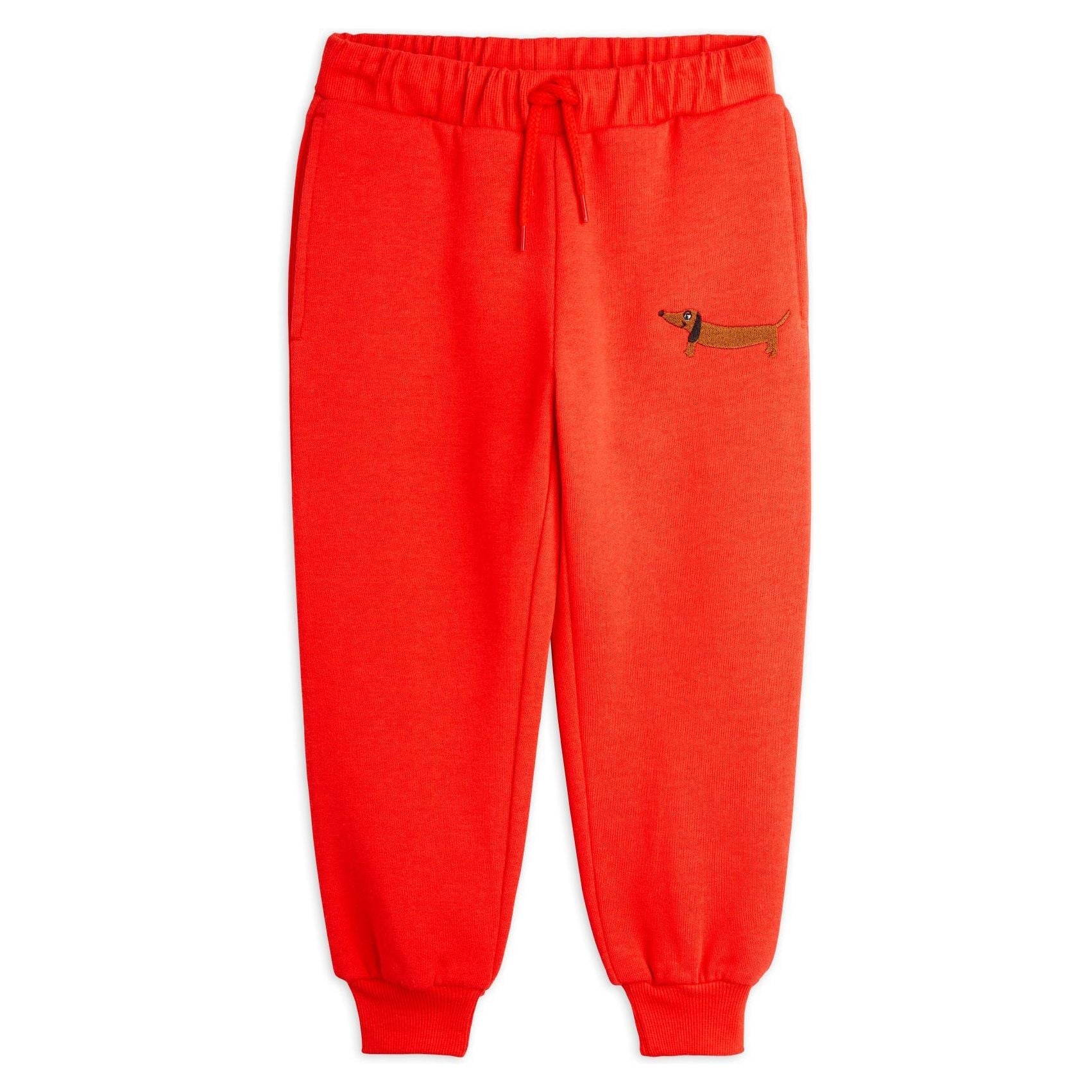 Dog Emb Sweatpants - Red