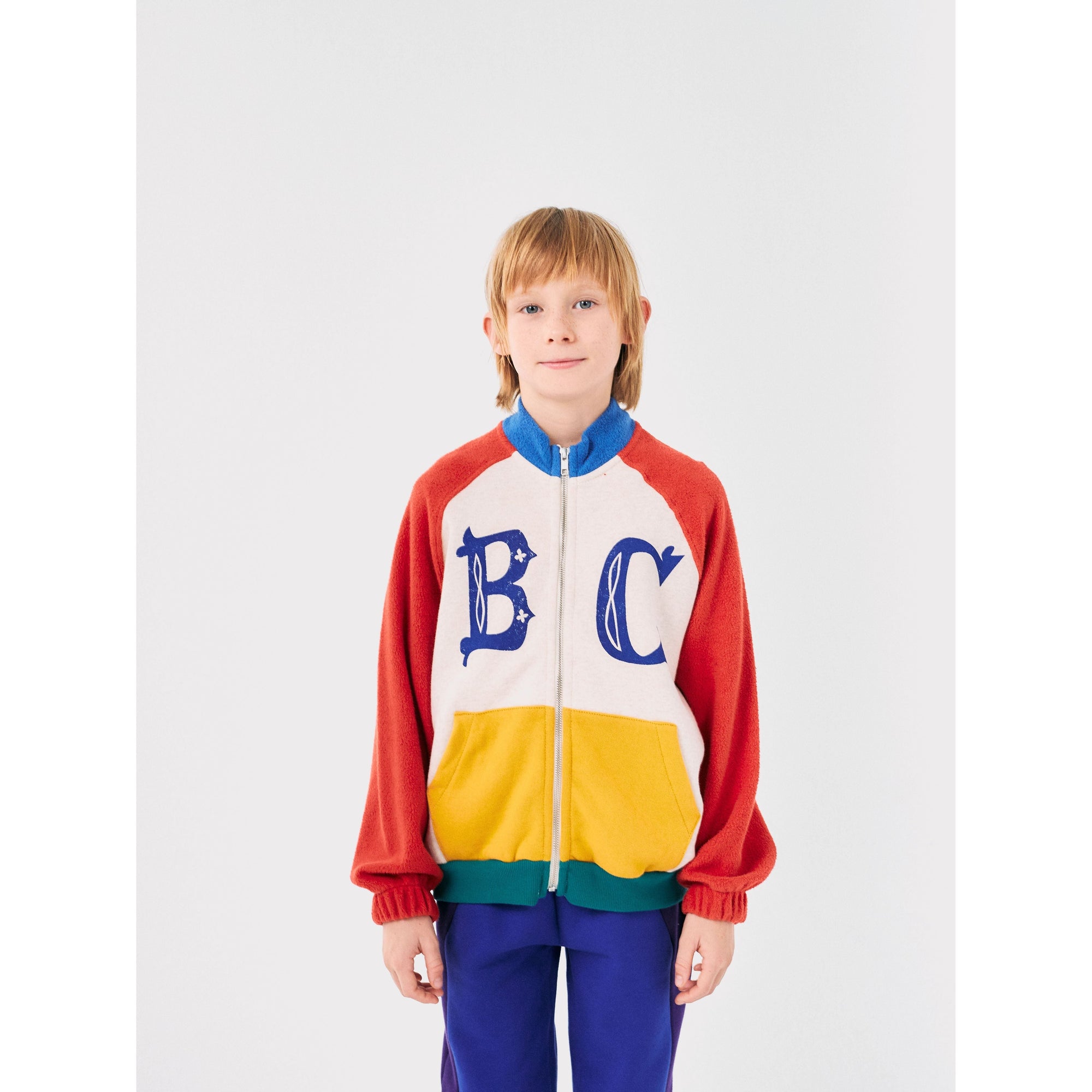 B.C Vintage Color Block Zipped Sweatshirt