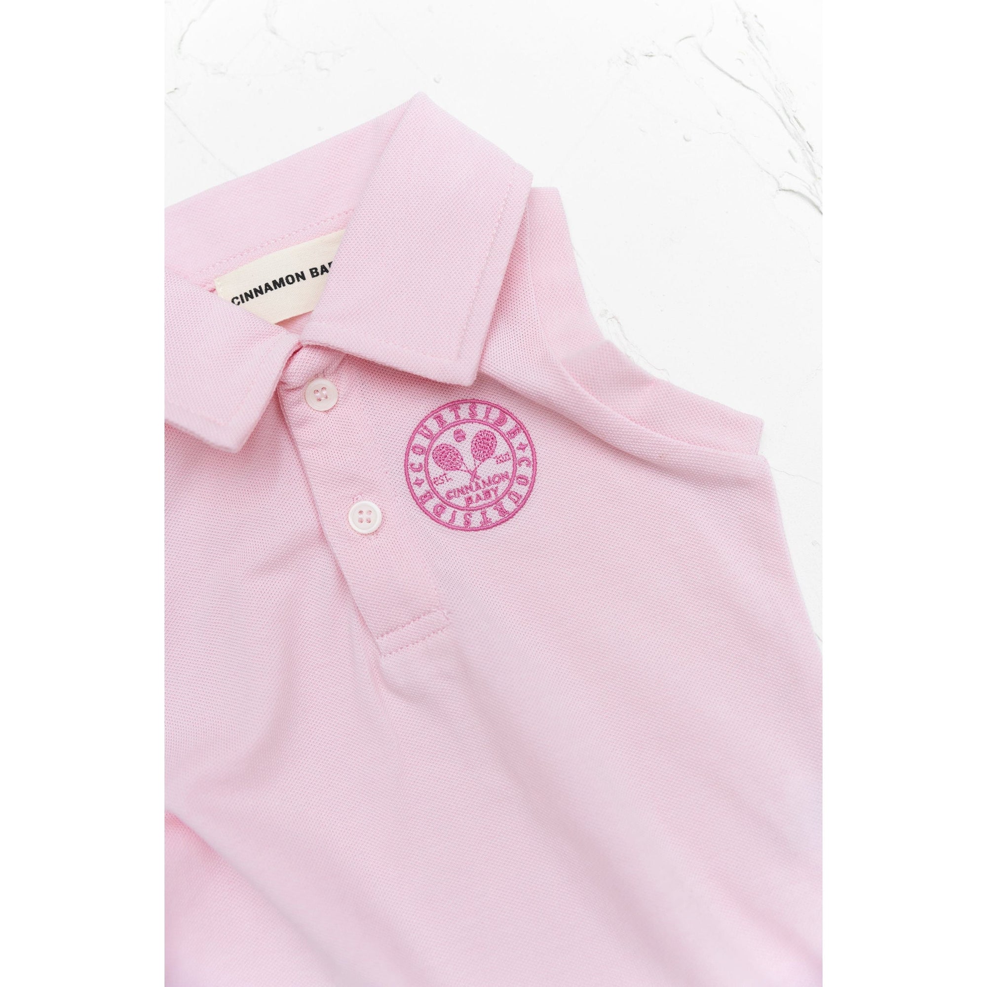 Sleeveless Polo Shirt - Baby Pink