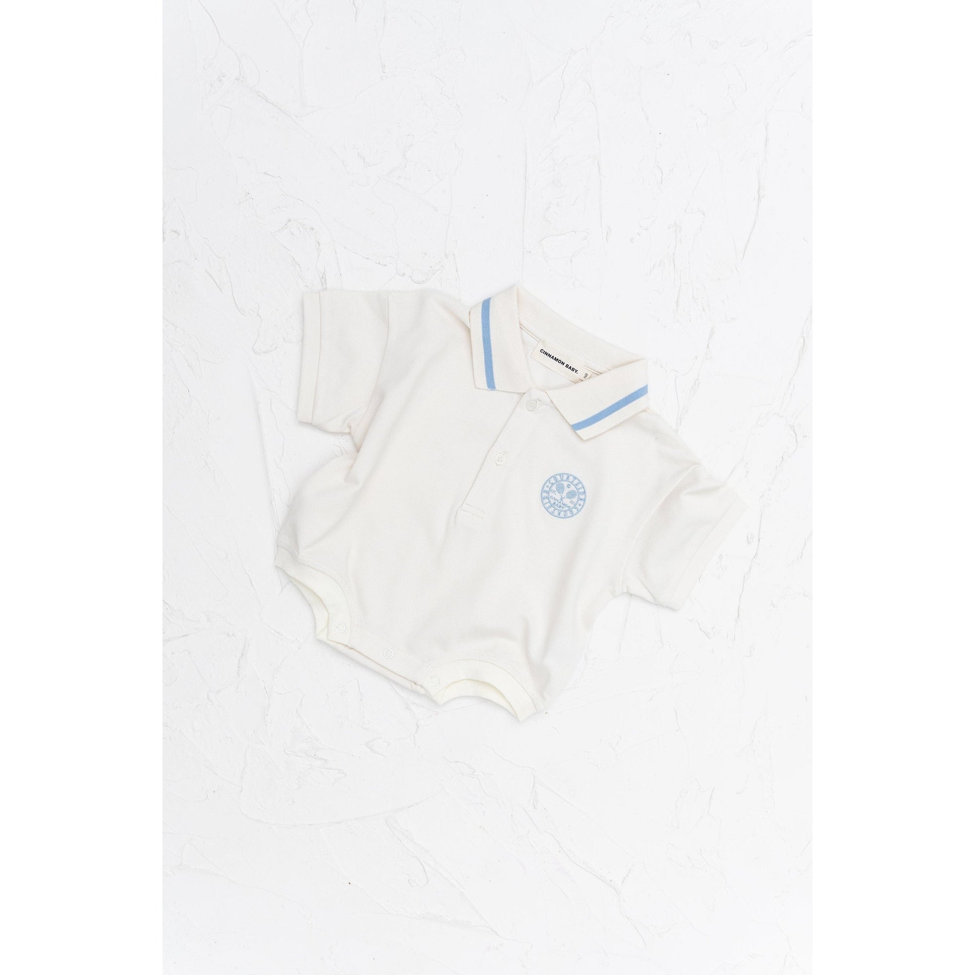 Polo Tshirt Romper - Baby Blue