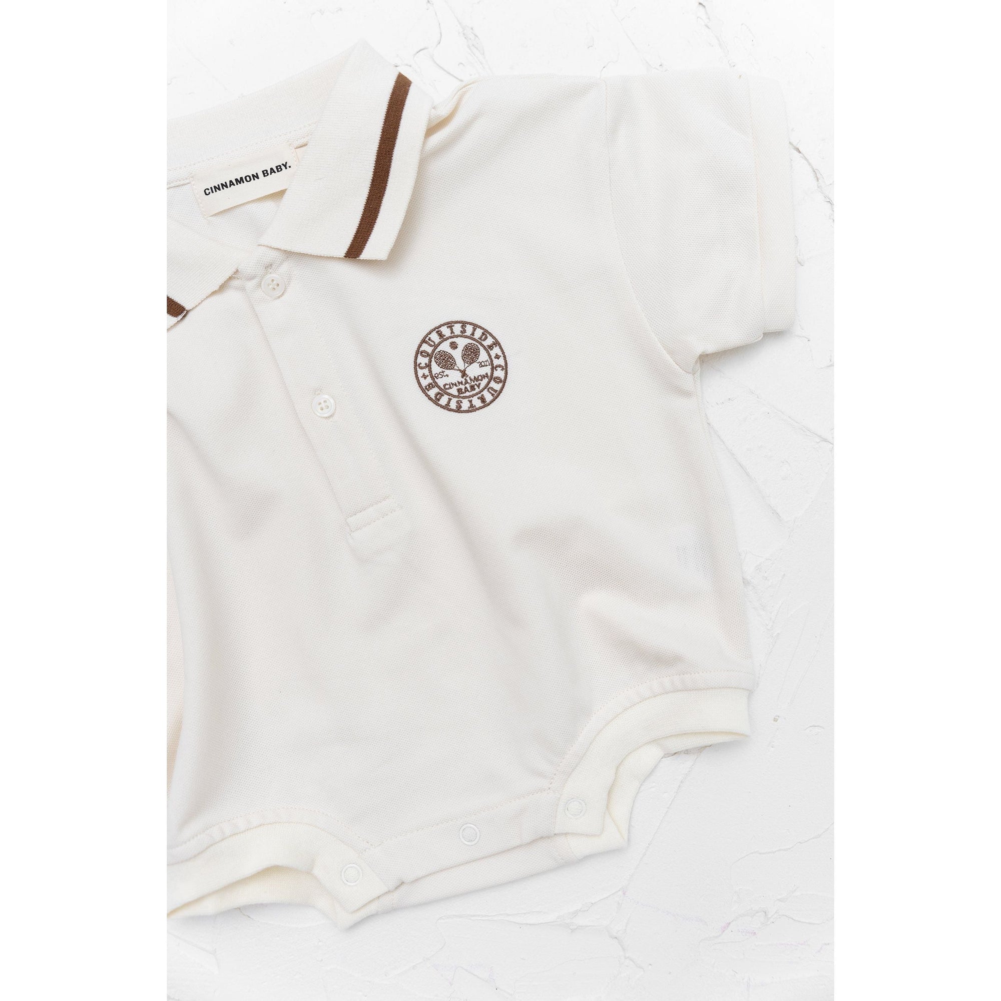 Polo Tshirt Romper - Cinnamon