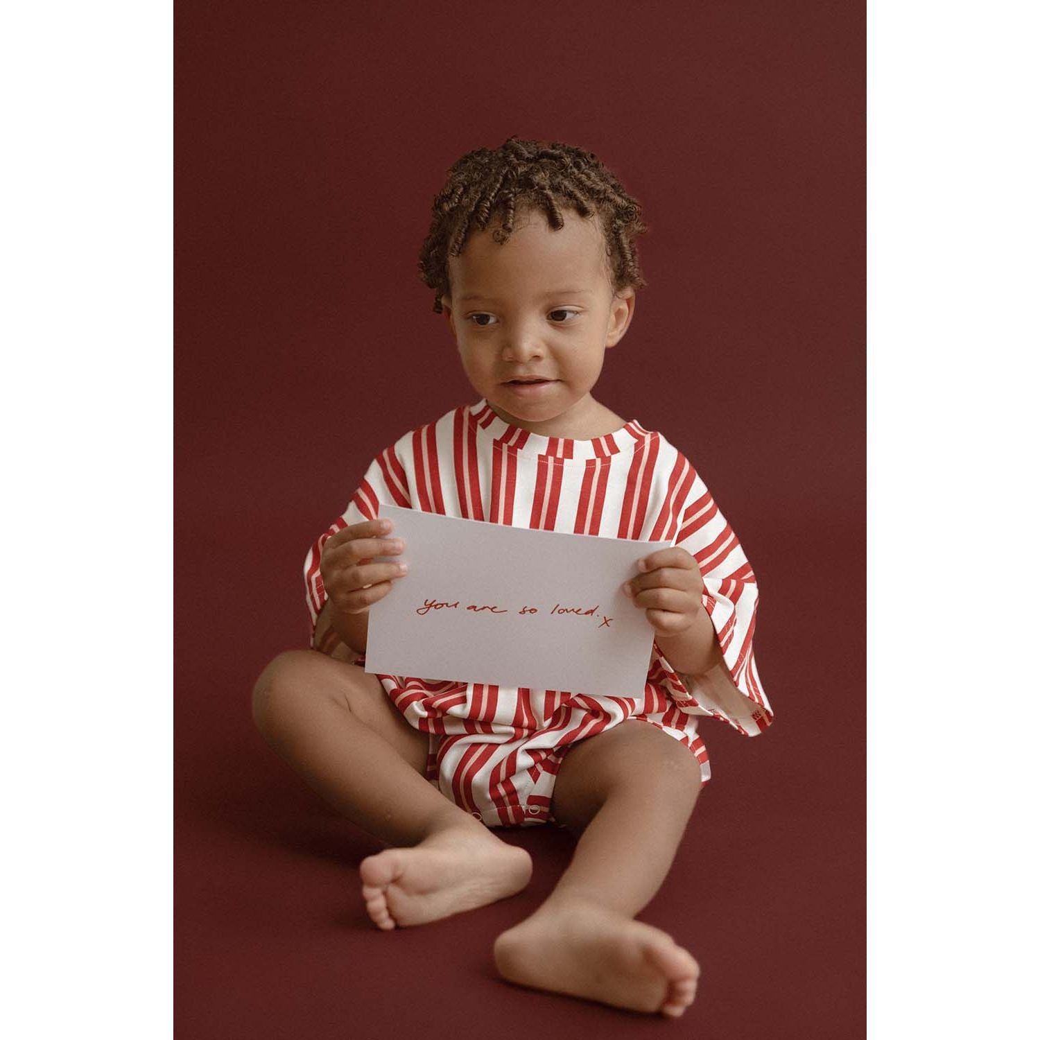 Red Pink Stripe Tshirt Romper