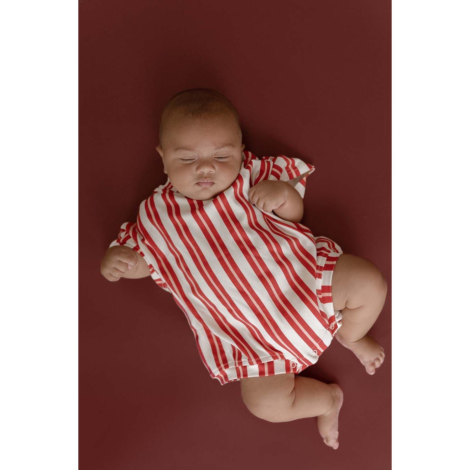 Red Pink Stripe Tshirt Romper