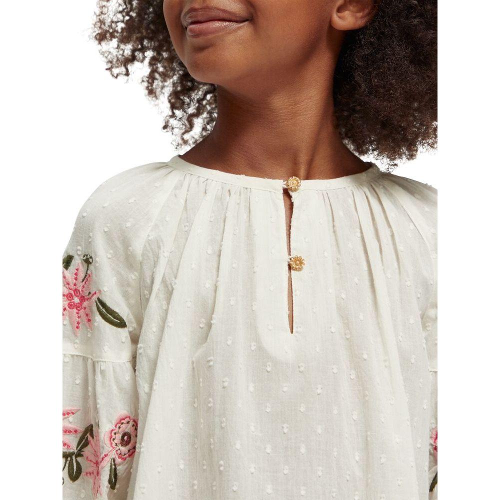 Long-Sleeved Floral Embroidered Shirt - Vanilla Ice