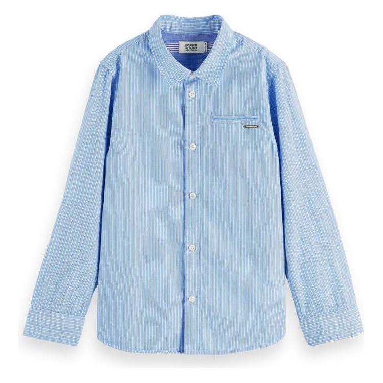 Organic Cotton Button-Down Shirt - Blue Stripe