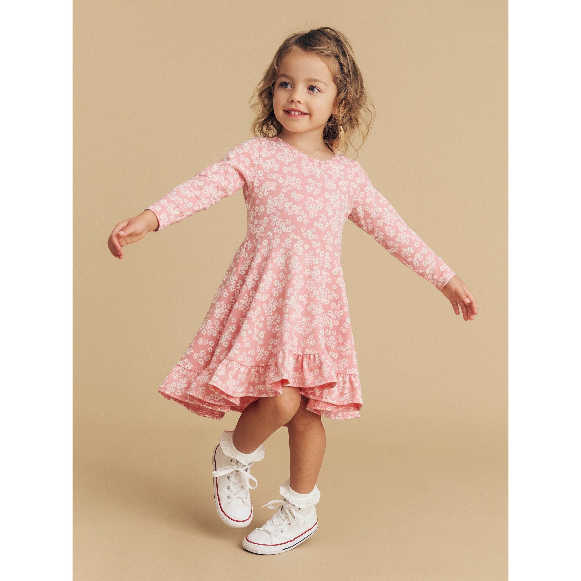 Peek A Boo Bunny Long Sleeve Swing Dress