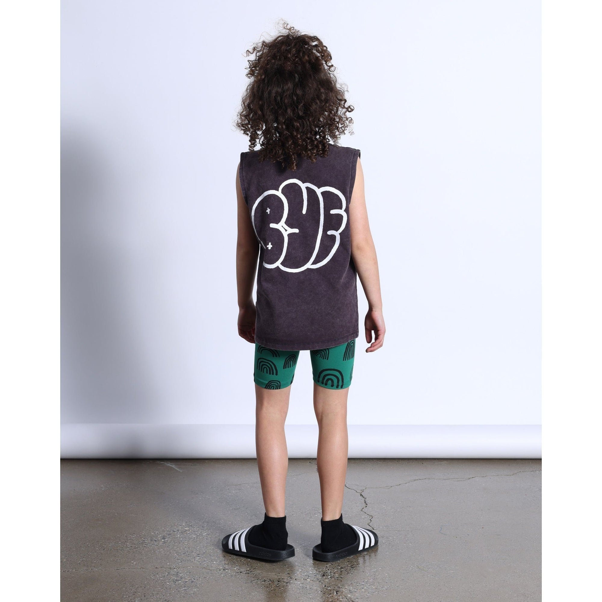 Bubble Greeting Sleeveless Tee- Black Wash