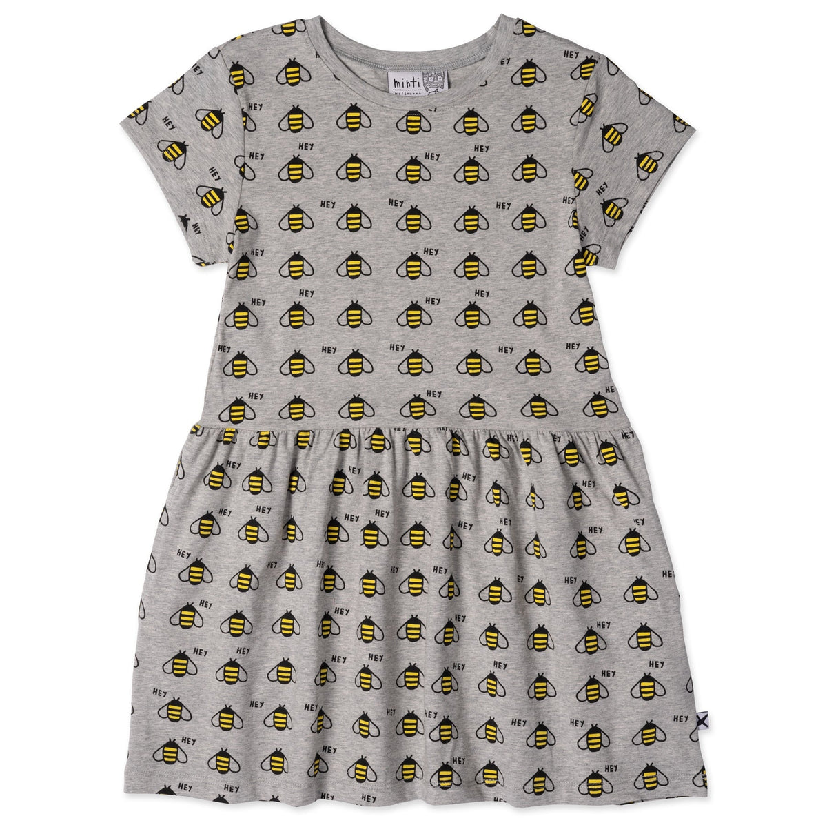 Lots Of Bees Dress- Grey Marle