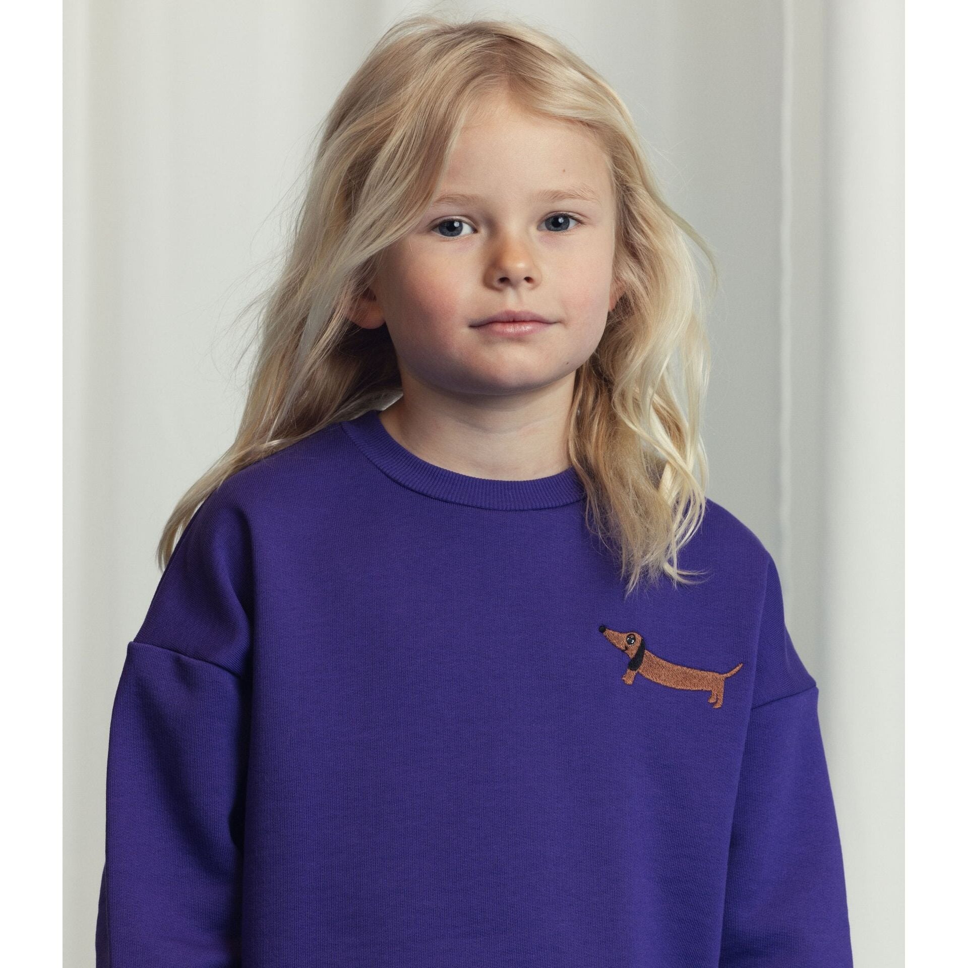 Dog Emb Sweatshirt - Purple