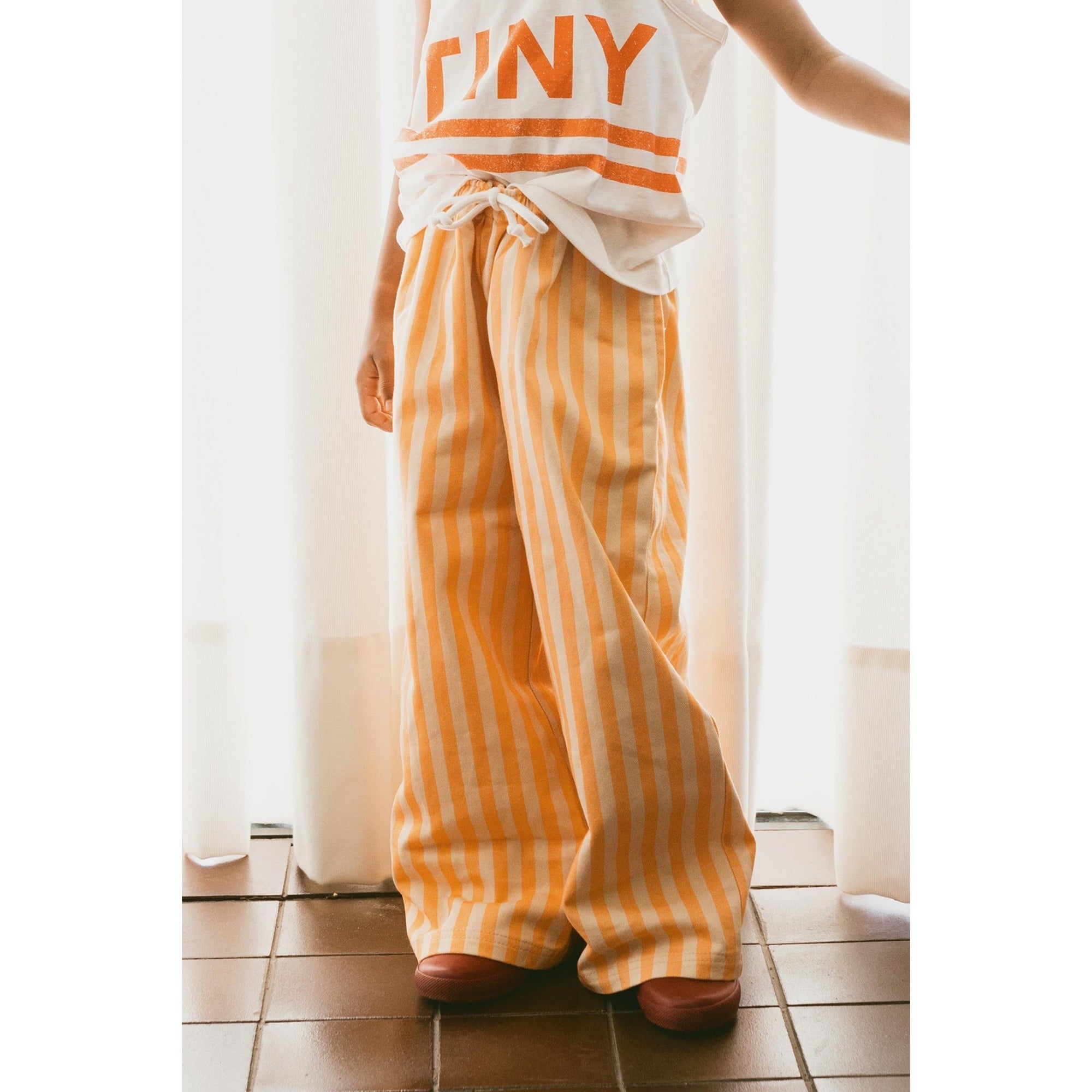 Stripes Woven Pant - Vanilla/Papaya