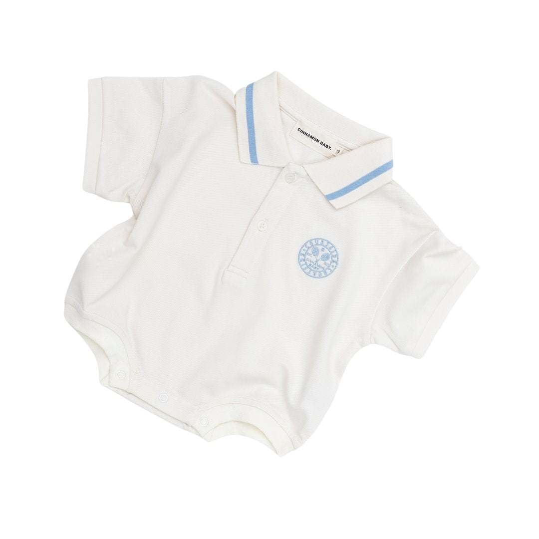 Polo Tshirt Romper - Baby Blue