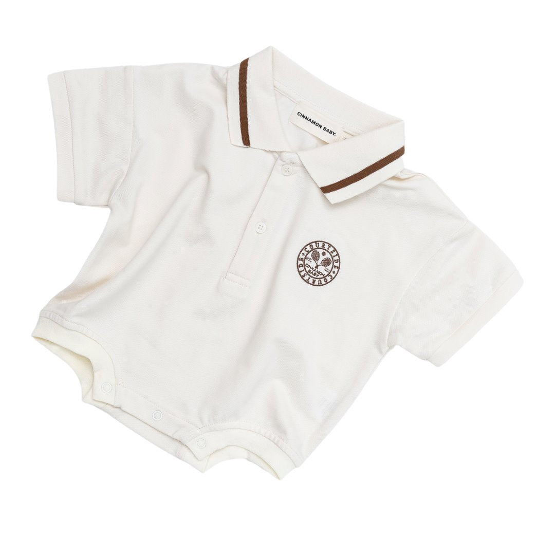 Polo Tshirt Romper - Cinnamon