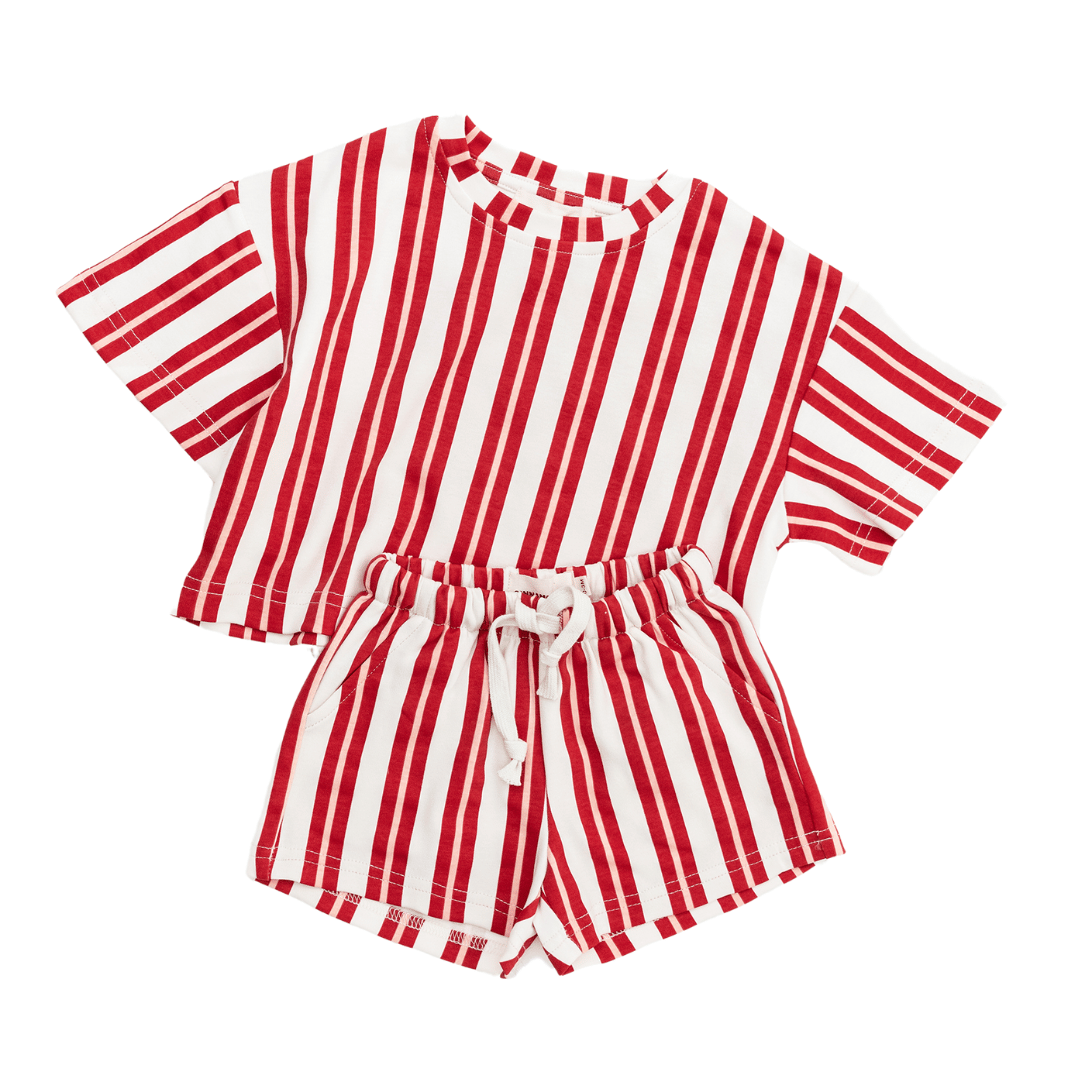 Red Pink Stripe Set