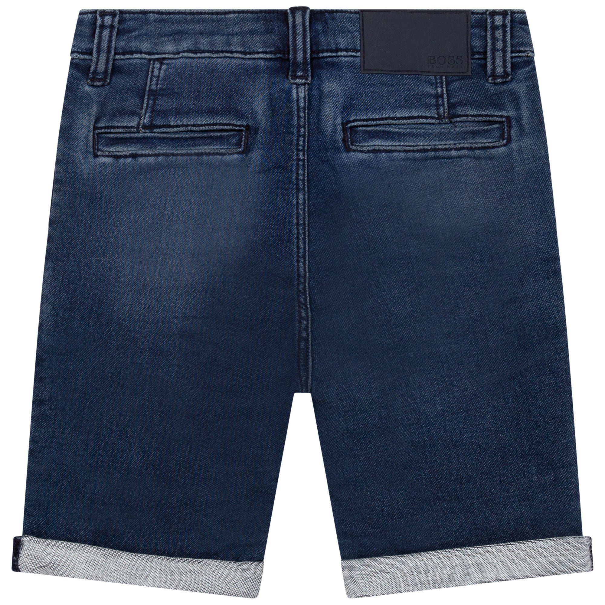 Fleece-Effect Denim Bermudas - Denim