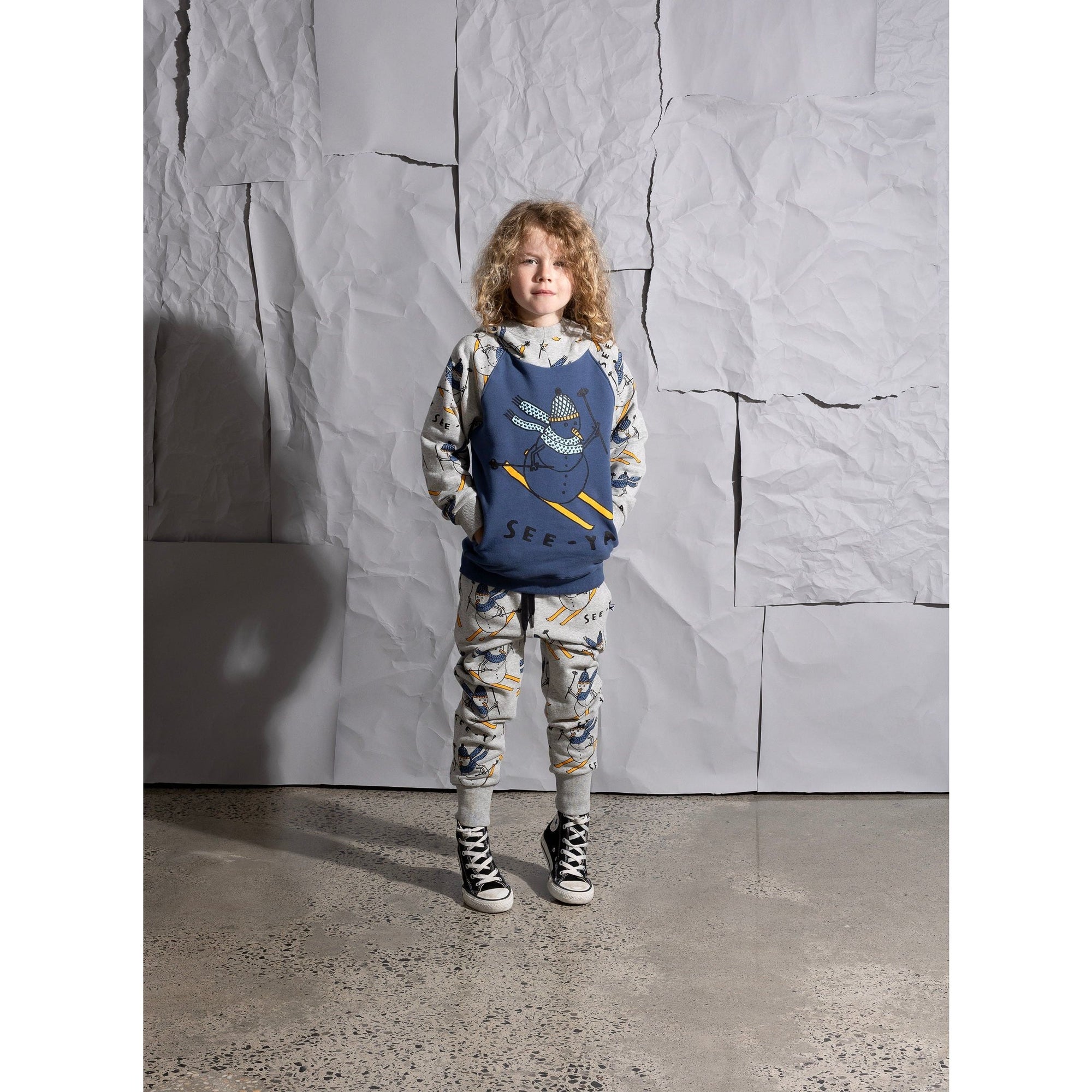 Speedy Snowman Furry Trackies - Grey Marle