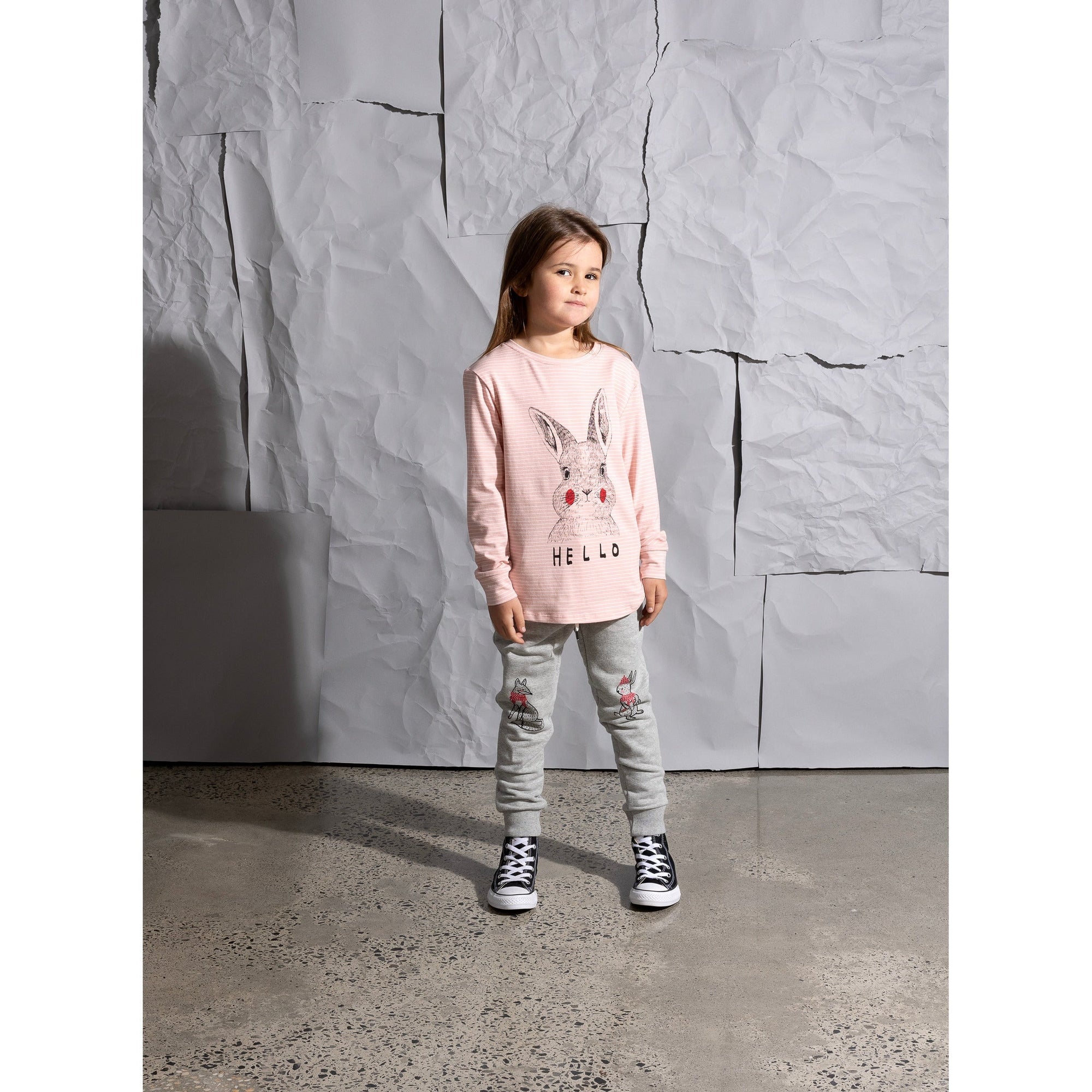 Warm Forest Friends Furry Trackies - Grey Marle