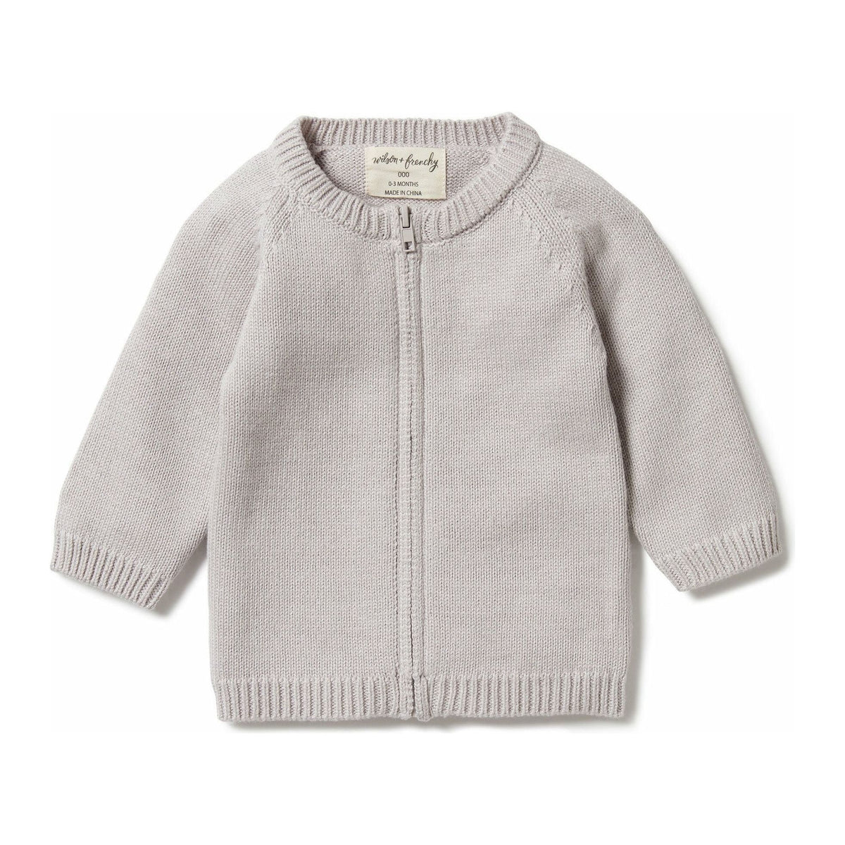 Knitted Zipped Cardigan - Nimbus Cloud